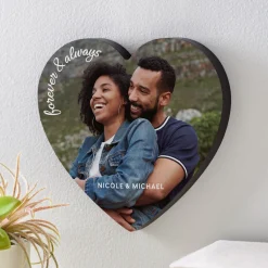 Forever and Always Photo Wood Heart Wall Sign