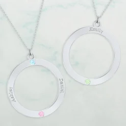 Forever Family Circle Birthstone Necklace