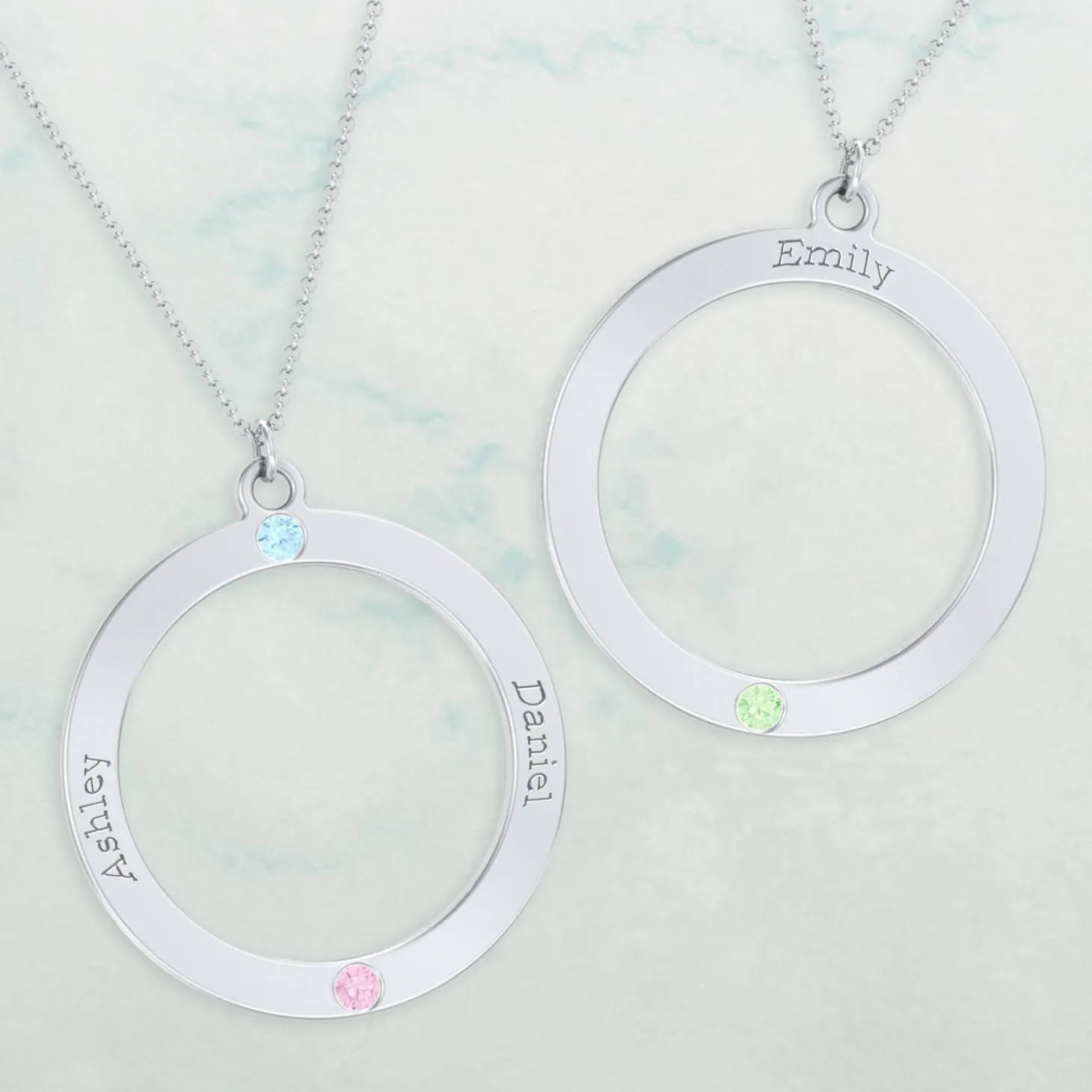 Forever Family Circle Birthstone Necklace