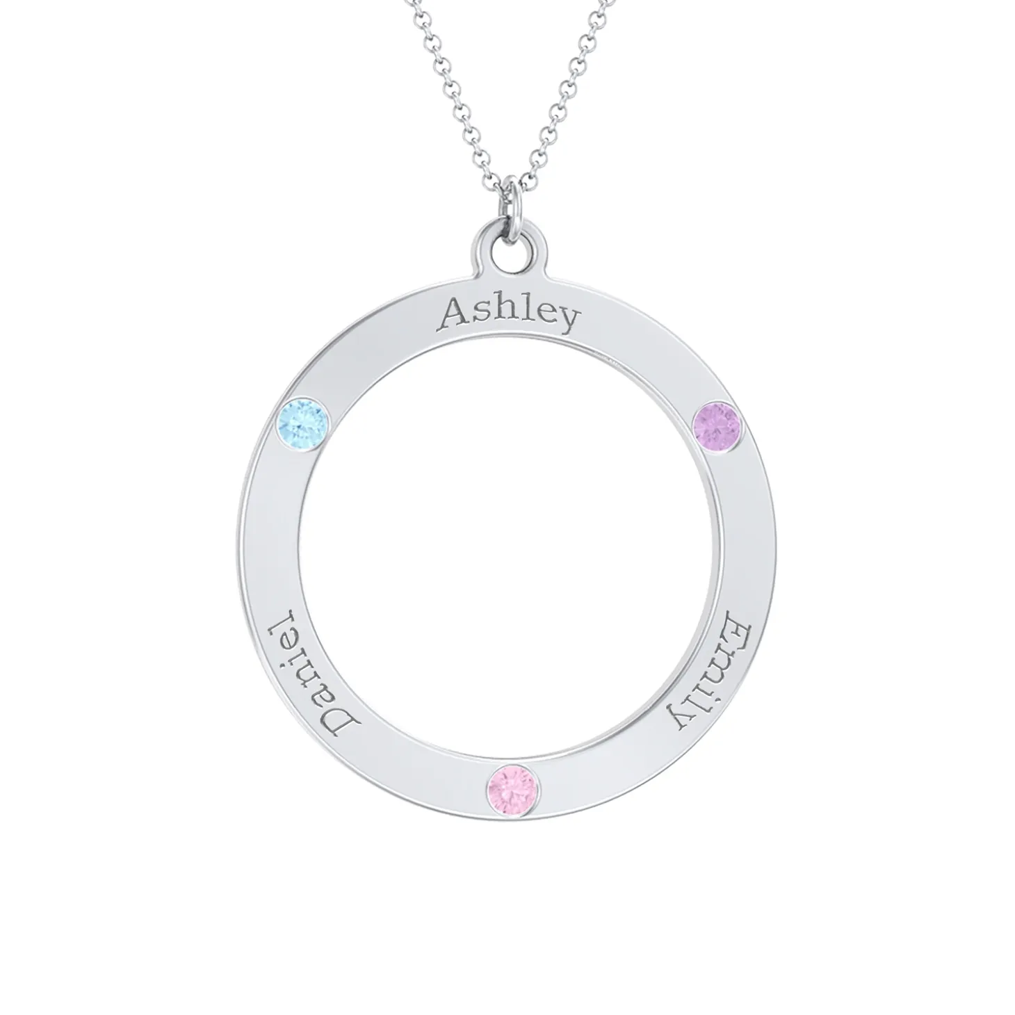 Forever Family Circle Birthstone Necklace