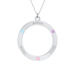 Forever Family Circle Birthstone Necklace