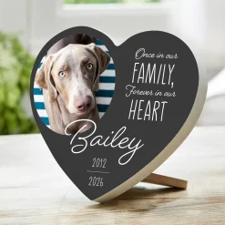 Forever Family Pet Photo Wood Heart