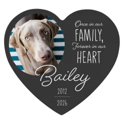 Forever Family Pet Photo Wood Heart
