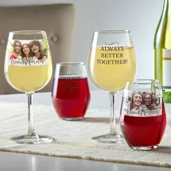 Forever Friends Photo Wine Glasses