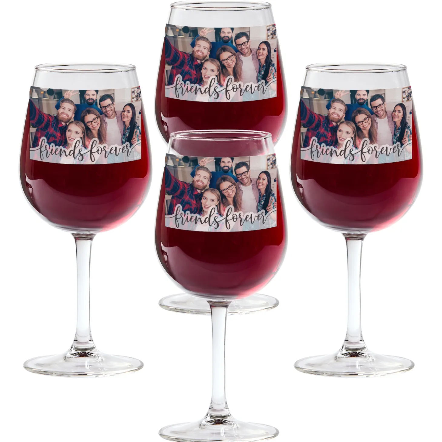 Forever Friends Photo Wine Glasses