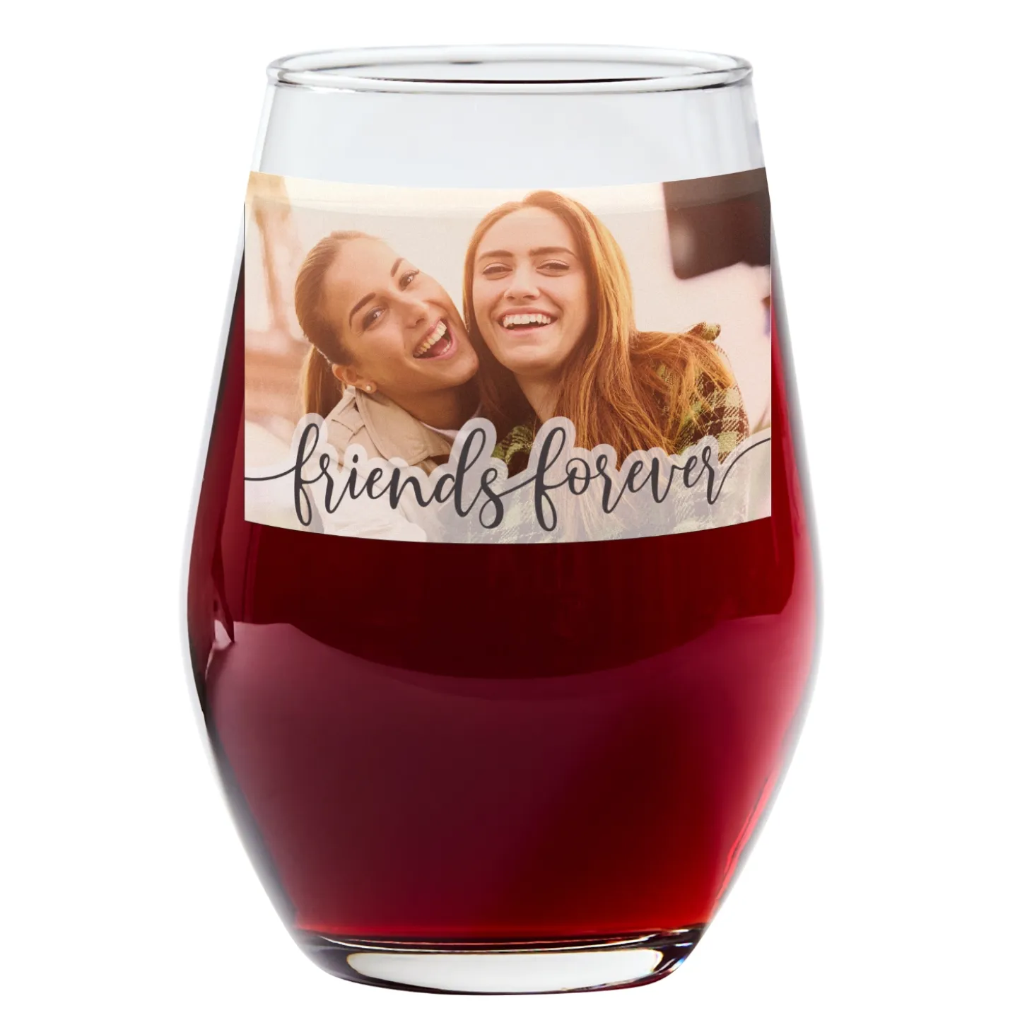 Forever Friends Photo Wine Glasses