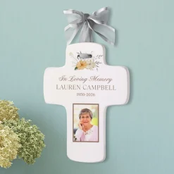Forever in Faith Memorial Photo Keepsake Cross
