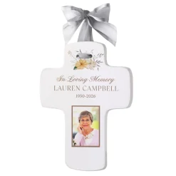 Forever in Faith Memorial Photo Keepsake Cross