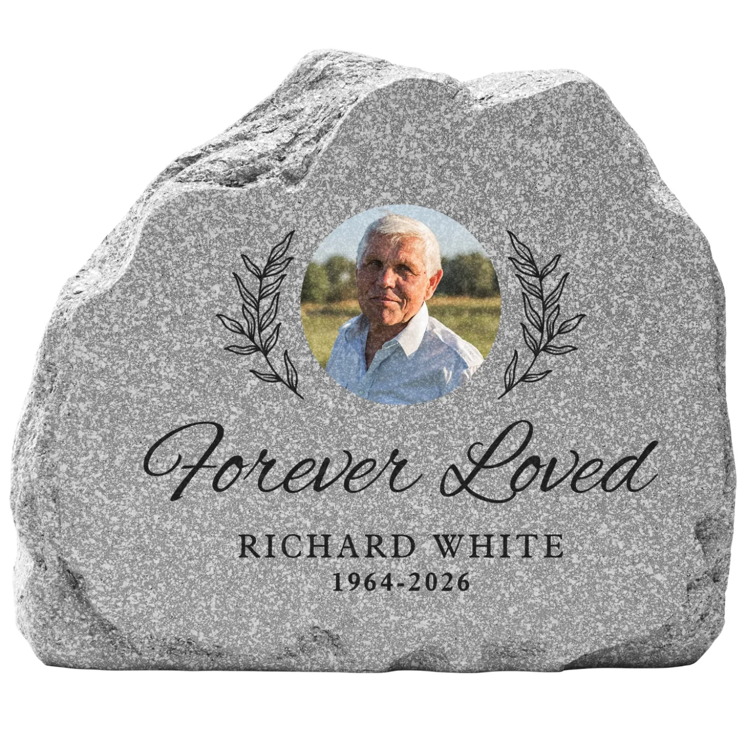 Forever Loved Photo Standing Garden Stone