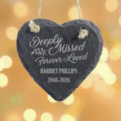 Forever Loved Slate Heart Ornament