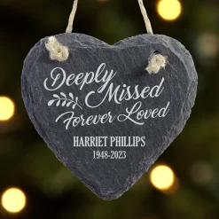 Forever Loved Slate Heart Ornament