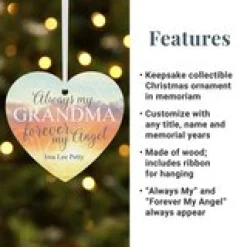Forever My Angel Memorial Heart Ornament