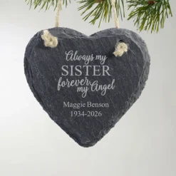 Forever My Angel Slate Heart Ornament
