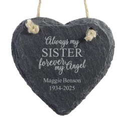 Forever My Angel Slate Heart Ornament