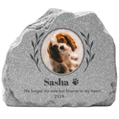 Forever Remembered Pet Memorial Photo Standing Garden Stone