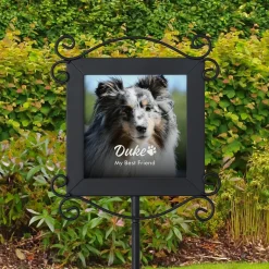 Forever Remembered Pet Memorial Photo Garden Stake