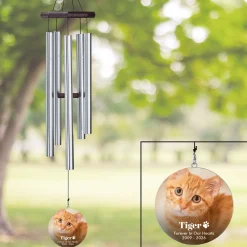 Forever Remembered Pet Memorial Photo 30" Wind Chime