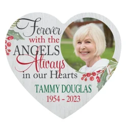 Forever with the Angels Photo Wood Heart