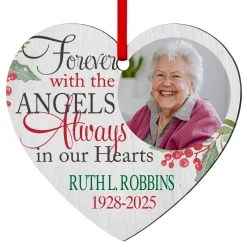 Forever with the Angels Photo Heart Ornament