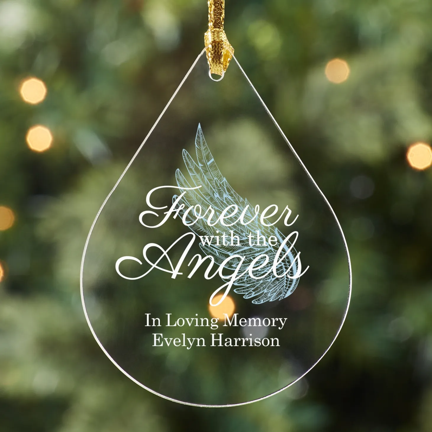 Forever with the Angels Teardrop Ornament