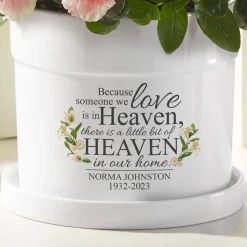 For Loved Ones In Heaven Planter with Tray