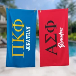 Fraternity Greek Letters Beach Towel