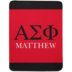 Fraternity Greek Letters Plush Blanket