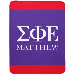 Fraternity Greek Letters Plush Blanket