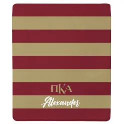 Fraternity Greek Letters Striped Plush Blanket
