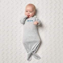 Fun Block Name Baby Knotted Gown