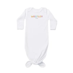 Fun Block Name Baby Knotted Gown