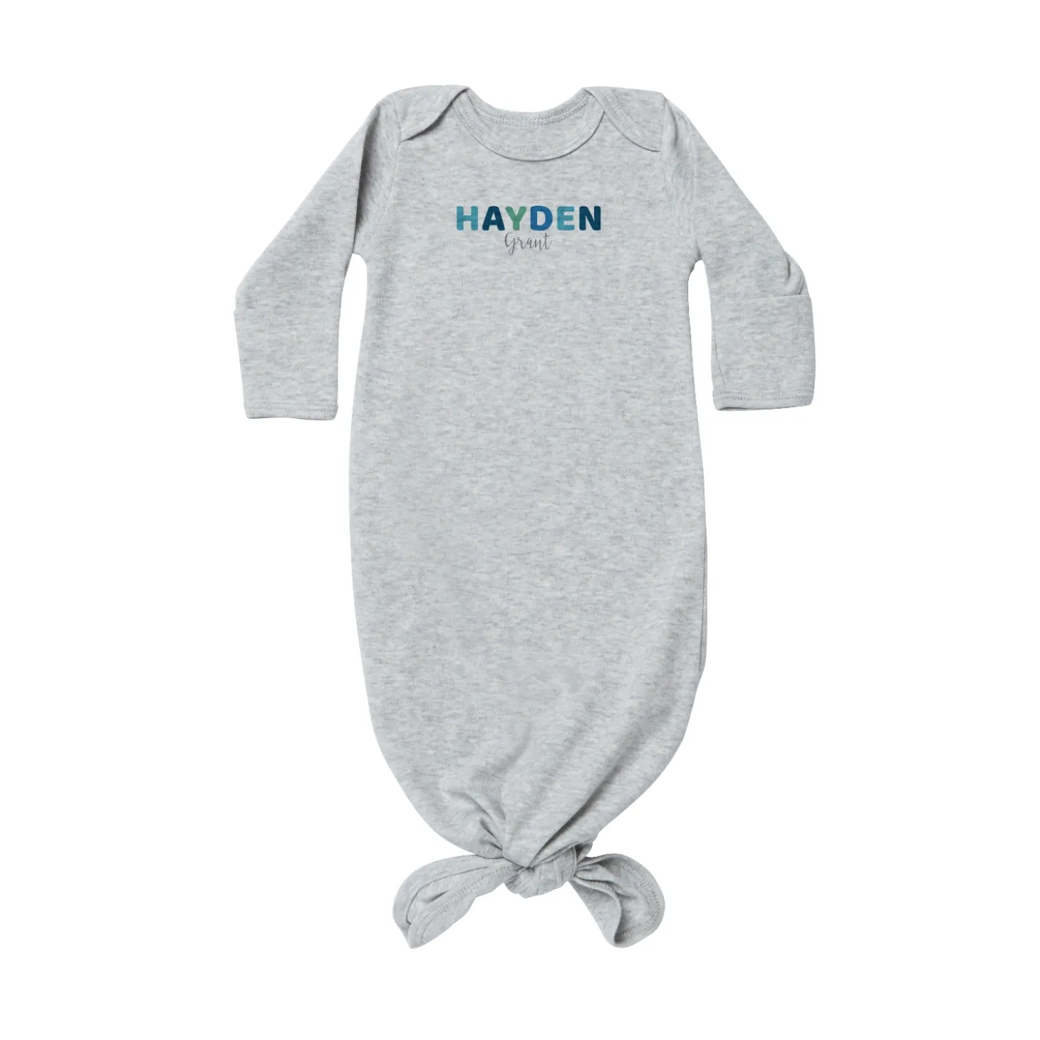 Fun Block Name Baby Knotted Gown