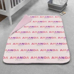 Fun Block Name Sherpa Baby Blanket
