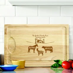 Fun Family Farm Maple Wood Cutting Board