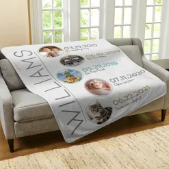 Fun Family History Photo Plush Blanket