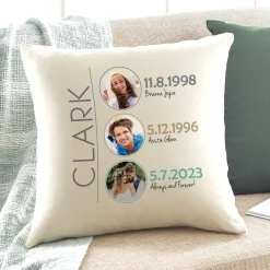 Fun Family History Photo Throw Pillow