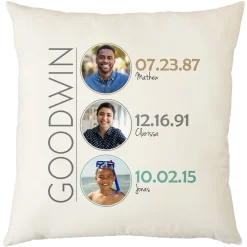 Fun Family History Photo Throw Pillow