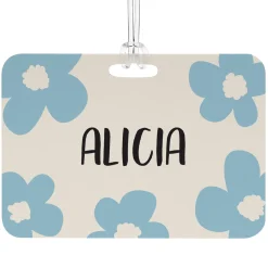 Fun Floral Name Luggage Tag