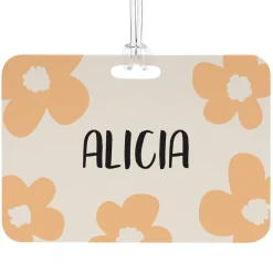 Fun Floral Name Luggage Tag