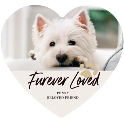 Furever Loved Pet Memorial Photo Wood Heart