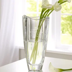 Galway Crystal Engraved Anniversary Vase
