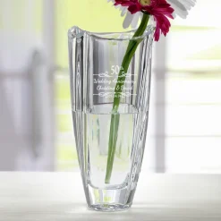 Galway Crystal Engraved Anniversary Vase