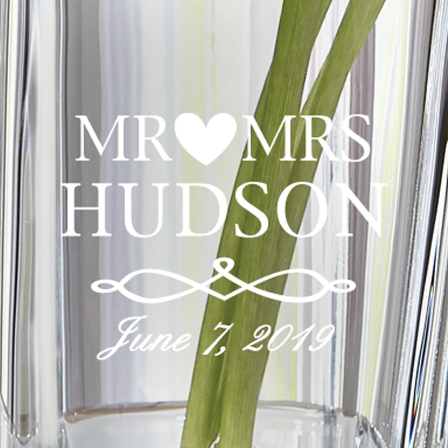 Galway Crystal Engraved Wedding Vase