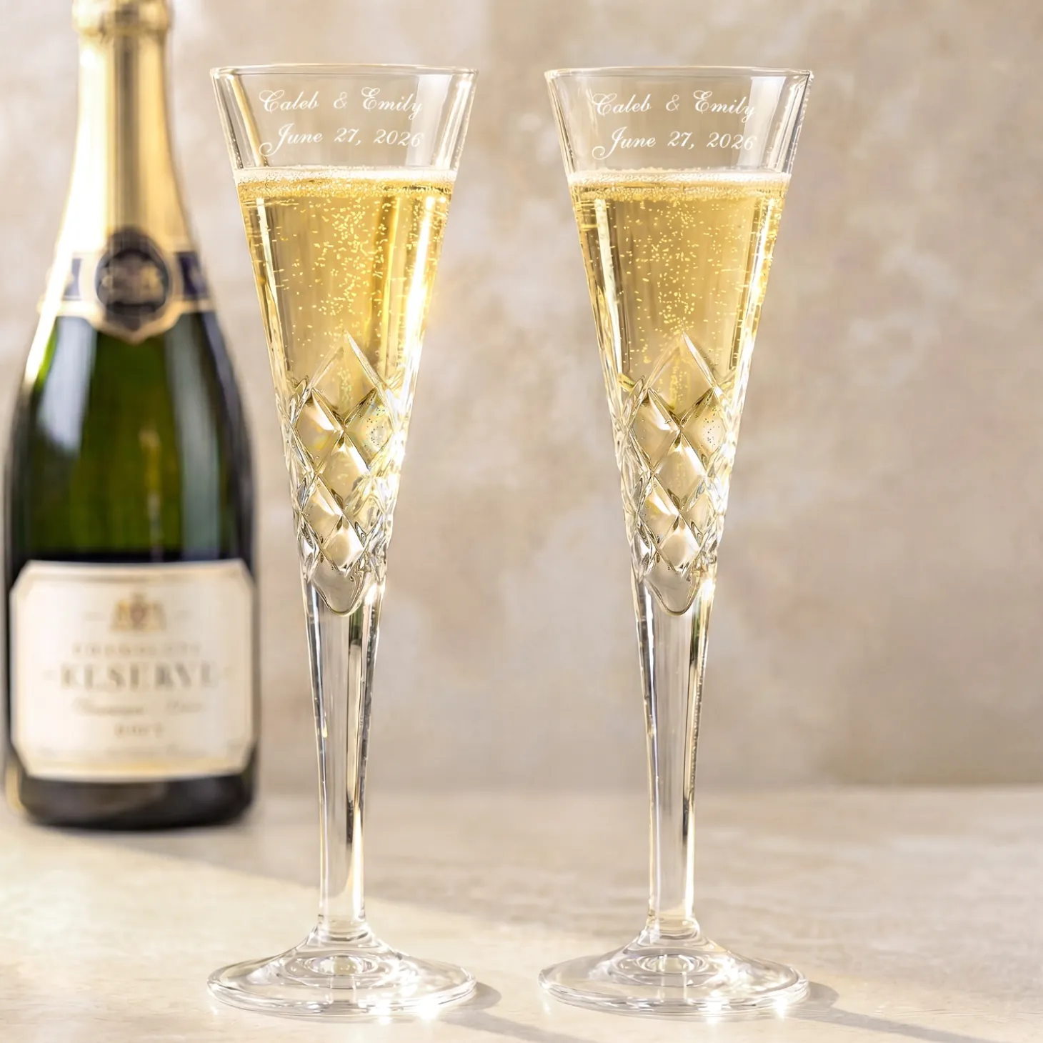 Galway European Crystal® Romance Toasting Flutes
