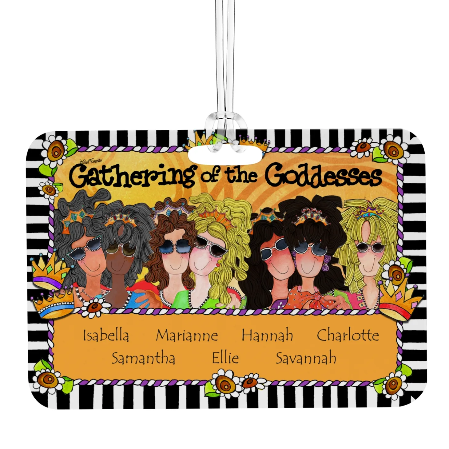 Gathering of the Goddesses Luggage Tag by Suzy Toronto