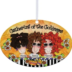 Gathering of the Goddesses Oval Ornament by Suzy Toronto