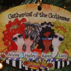 Gathering of the Goddesses Oval Ornament by Suzy Toronto