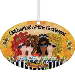 Gathering of the Goddesses Oval Ornament by Suzy Toronto