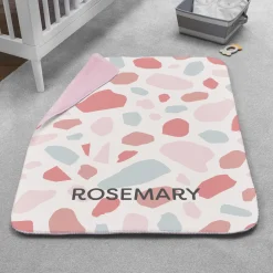 Geometric Name Sherpa Baby Blanket
