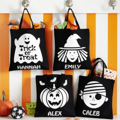 Ghostly Glow Glow-in-the-Dark Halloween Black Treat Bag